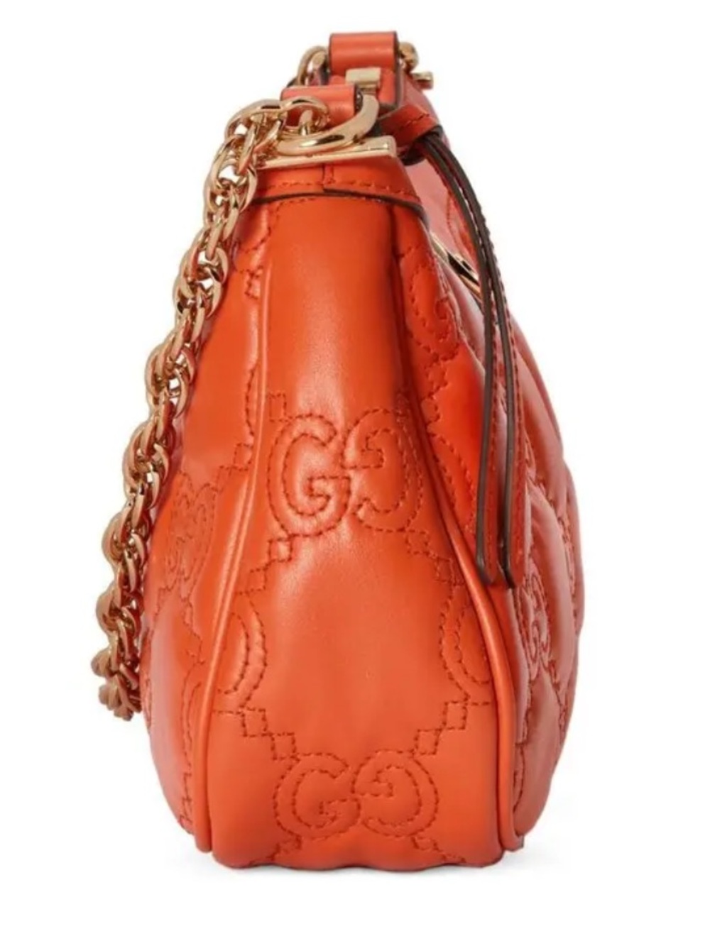 NEW GUCCI GG QUILTED MATELASSE’ SHOULDER CROSSBODY ORANGE CALF LEATHER BAG ITALY - Picture 6 of 17